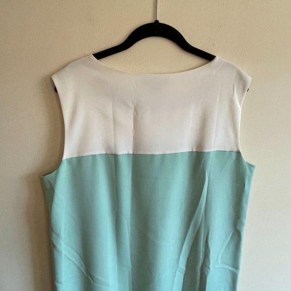 DKNY Color Block Scoop Neck Sleeveless Paneled Dress Large - Picture 4 of 9